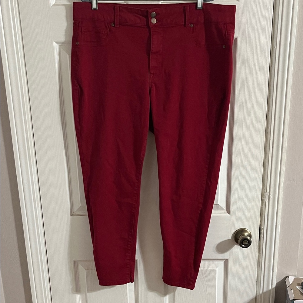 Maurices Deep Red Buttoned Pants size 20W short